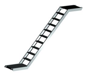 FIXS L 3072 mm Diagonal Ladder ALM 6063 2.5 mm W 628 mm H 2000 mm