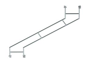 FIXF L 2500 mm Diagonal Ladder - Outer Guard Rail